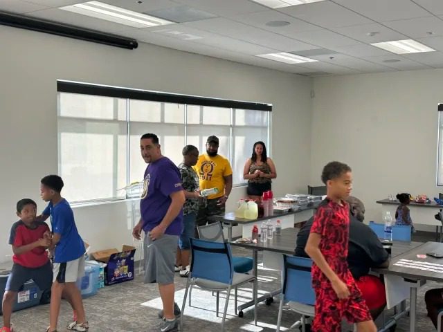 Family event with snacks and drinks