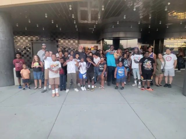 Group of people outside a building